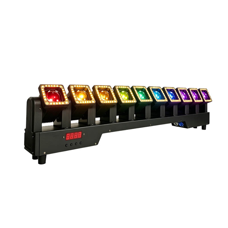 M WAVE ZEHN330R 10-head beam & wash light, supporting snake/wave swaying effect