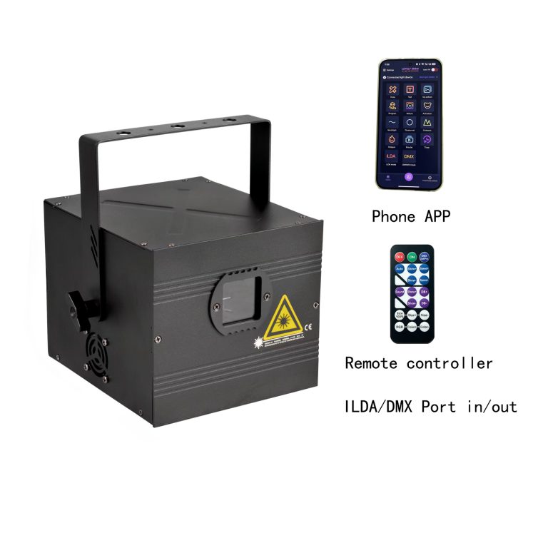 5W RGB Laser Light Control by Phone & Remote & ILDA & DMX512